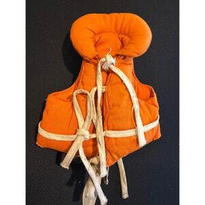 Vintage 1964 GI Joe Action Sailor Navy Attack Orange Padded Life Jacket Vest